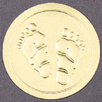 Baby Footprints Envelope Seals