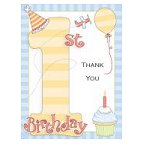 1st Birthday Party Thank You Card