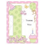 1st Birthday Party Thank You Card