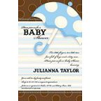 Baby Boy Umbrella Blank Invitation