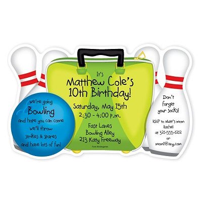 Bowling Party Invitations on Free Printing Template With Blank Invitation Order