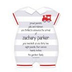 Boy Train Onesie Invitation