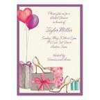 Bridal Shoes and Balloons Blank Invitations