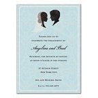 Bride and Groom Silhouette Blank Invitation