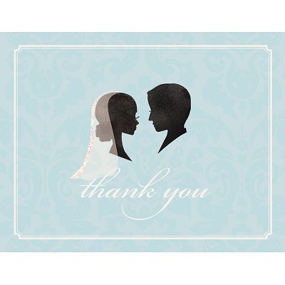 Bride and Groom Silhouette Thank You Card LoveMeAlwayscom