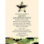 Camo Star Army Invitation