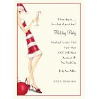 Candy Cane Girl Holiday Invitations