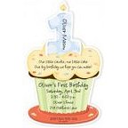 First Birthday Cupcake Party Invitations