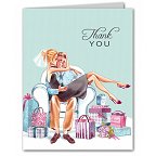 Kissing Couple Blonde Thank You Card