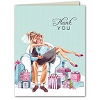 Kissing Couple Brunette Thank You Card