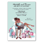 Kissing Couple Blank Invitation