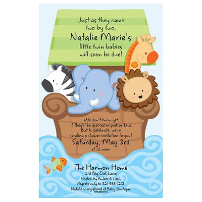 Noahs  Baby Shower Invitations on Free Printing Template With Blank Invitation Order