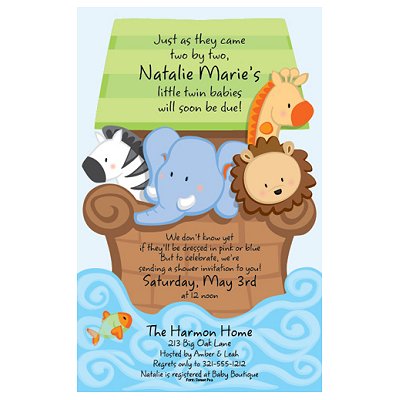 Noahs  Baby Shower Invitations on Free Printing Template With Blank Invitation Order