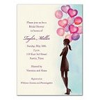 Party Balloon Girl Blank Invitations