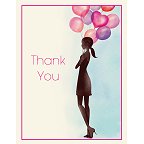 Party Balloon Girl Thank You Card