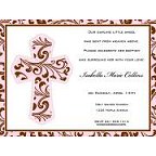 Pink Filigree Cross Invitation