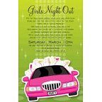 Pink Limo with Cocktails Blank Invitation
