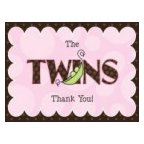 Twin Girl Thank You Card