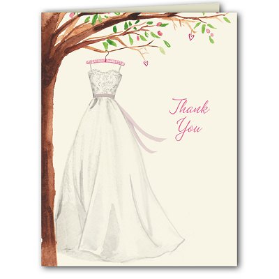 Wedding Shower Dresses on Wonderful Wedding Dress Thank You Card   Lovemealways Com